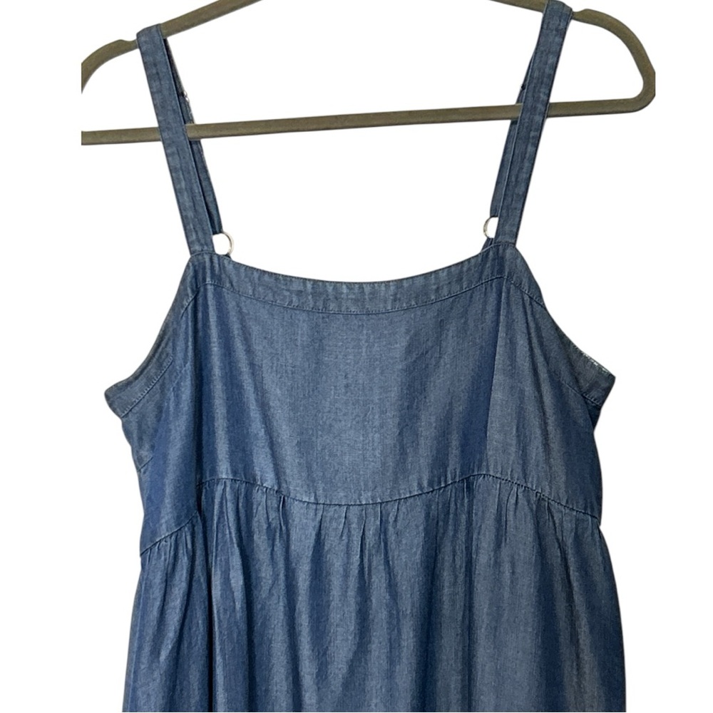 NATURAL LIFE Navy Blue Maxi Sundress with Side Slit - Picture 4 of 11